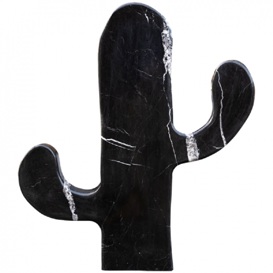 Cactus en marbre noir 90cm