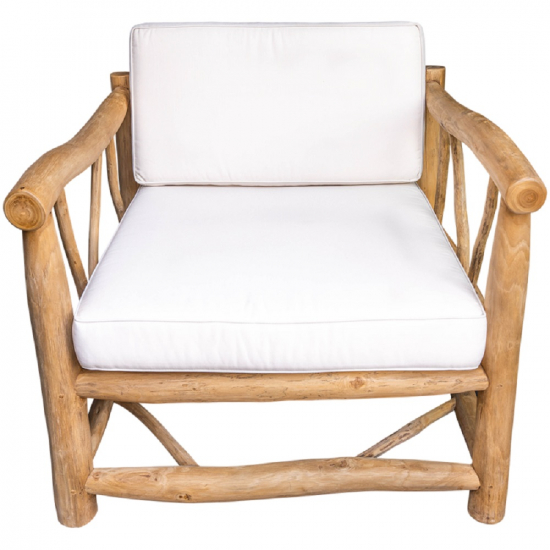 Fauteuil de jardin en teck naturel 1 place