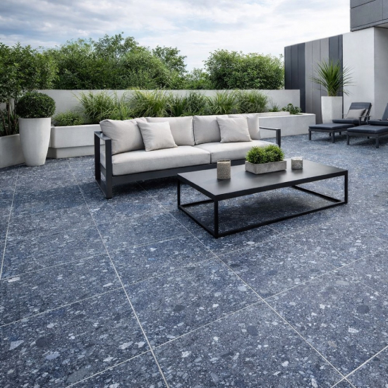 Grès Cérame Blue stone Antracita ép.2 cm