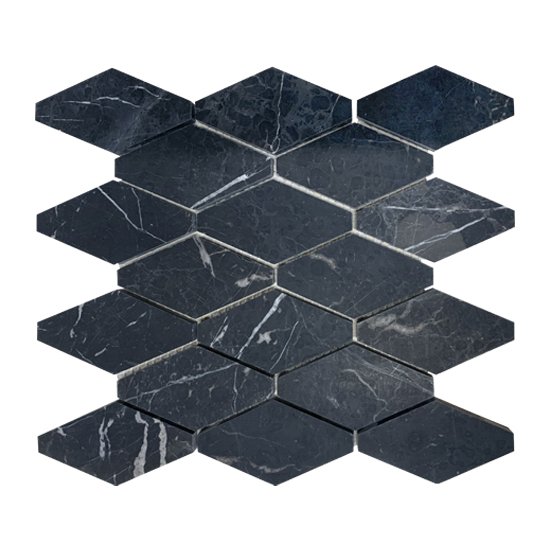 MOSAÏQUE Grand Hexagone Marbre noir 4.8 x BL ép.1 cm