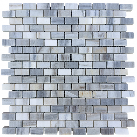 Mosaïque en marbre blanc et gris