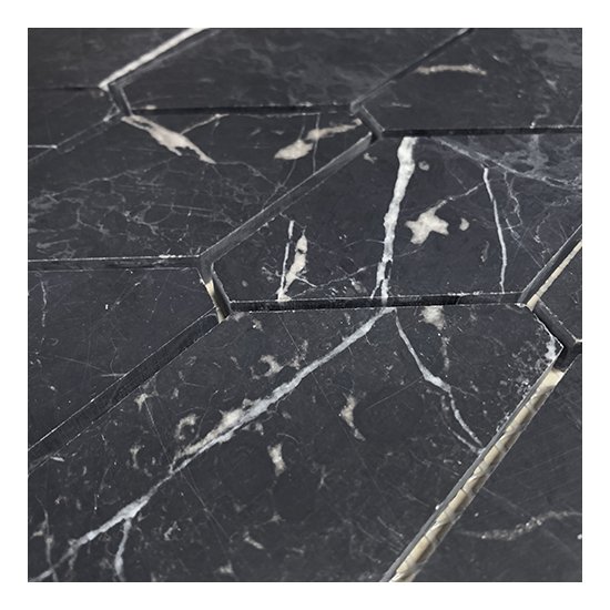 Mosaïque Grand Hexagone Marbre noir