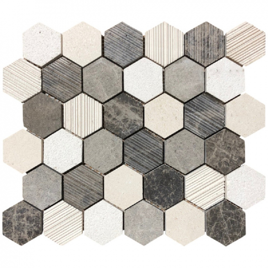 Mosaïque Marbre Hexagone