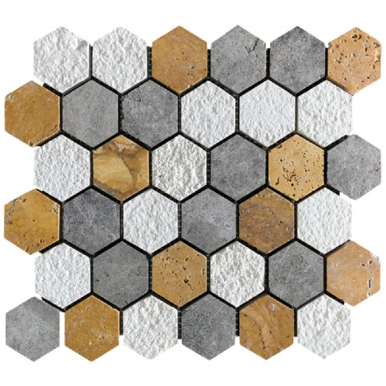 Mosaïque Marbre Hexagone