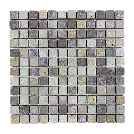 Mosaique travertin mélange 4 nuances