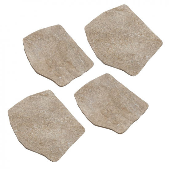 Pas Japonais en Grès Cérame Gris / Beige