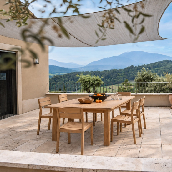 Table de jardin extensible teck massif 12 places