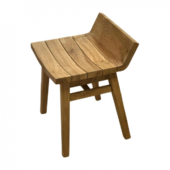 Tabouret en teck naturel vernis