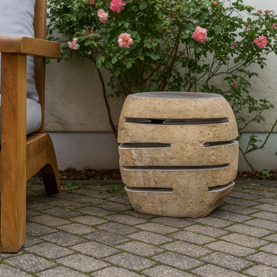 Tabouret lampe en pierre ROC