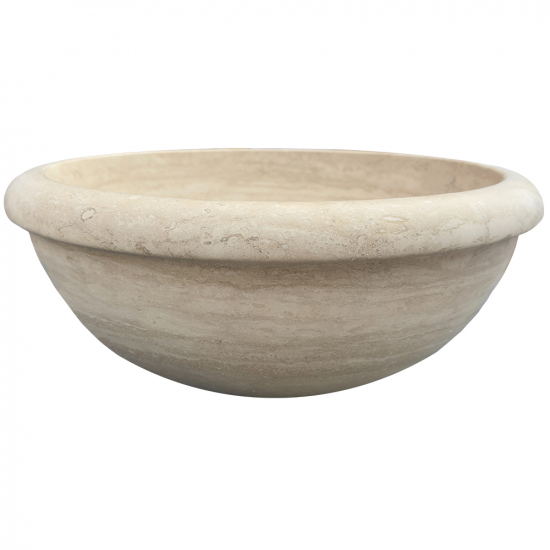 Vasque Cannelle en travertin beige impéria