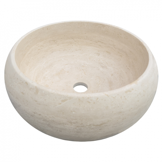Vasque Carla en travertin beige imperia