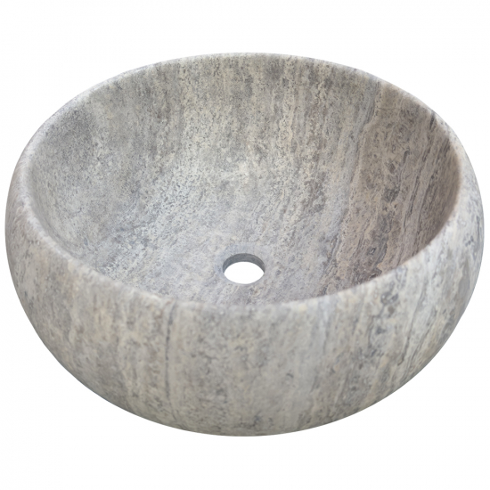 Vasque Carla en travertin Gris Silver