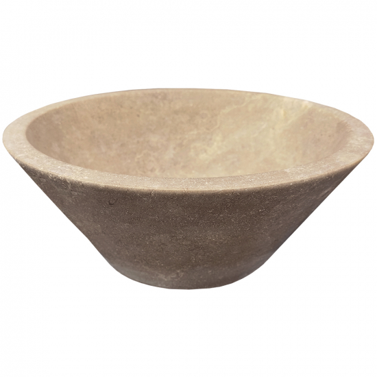 Vasque Suzon en travertin noisette walnut