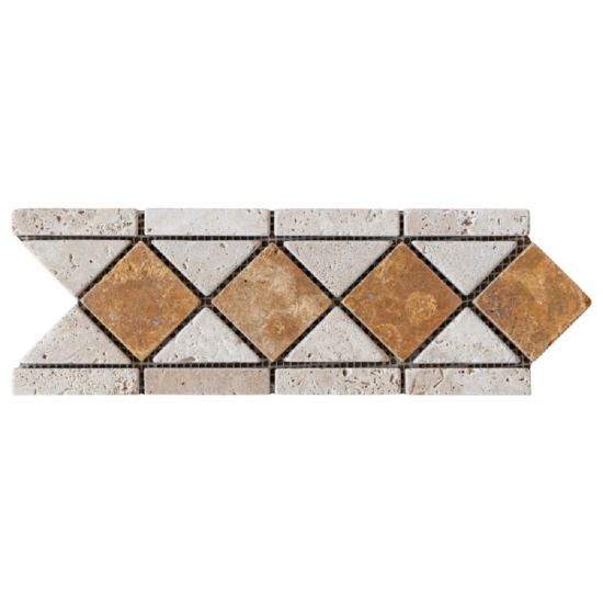 (2) Frise en pierre Travertin Gris