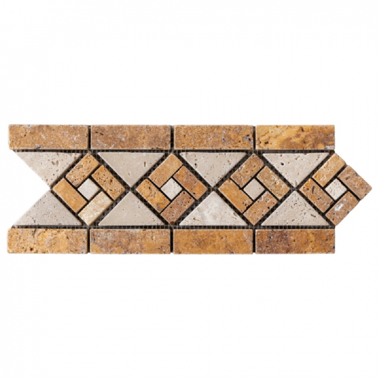 (2) Frise murale spirale en Travertin Gris