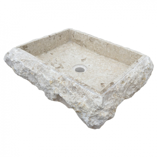 (2) Vasque Cloé en travertin Scabas