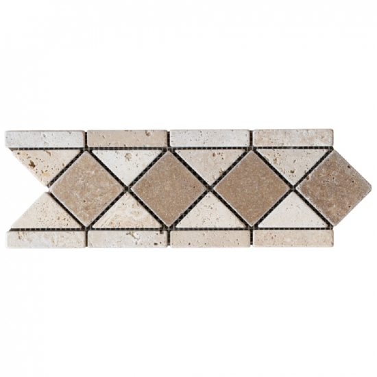 (3) Frise en pierre Travertin Gris