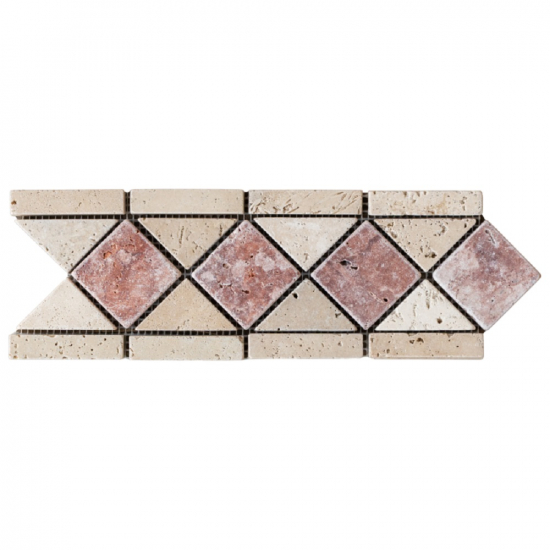 (4) Frise en pierre Travertin Gris