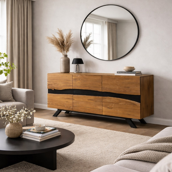 Bahut en teck recyclé Colba 3 portes