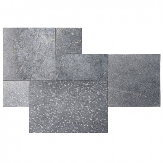 Carrelage en marbre Black Sablé Brossé Opus Romain