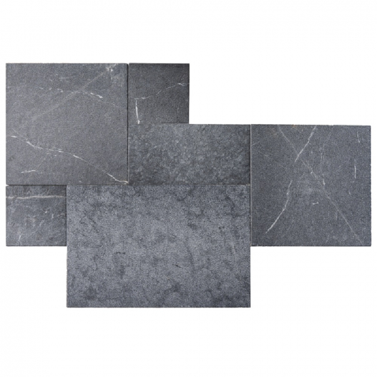 Carrelage en marbre Noir Sablé brossé ép.1.2 cm