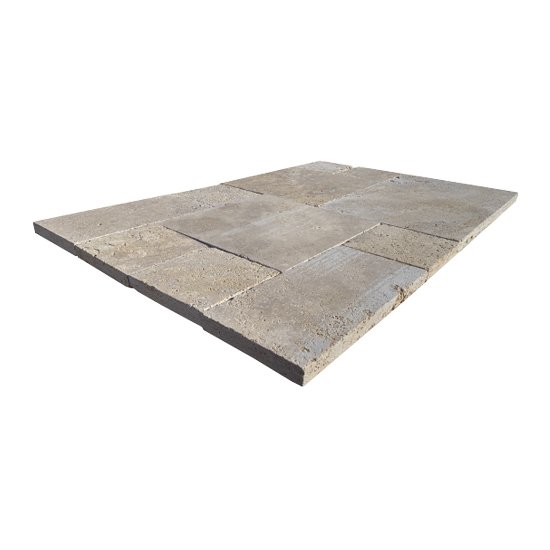Carrelage travertin Noce vieilli opus romain ép.3 cm