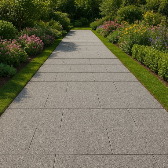 Dallage en granit gris foncé