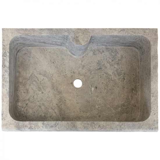 Evier Campagne en travertin Gris Silver