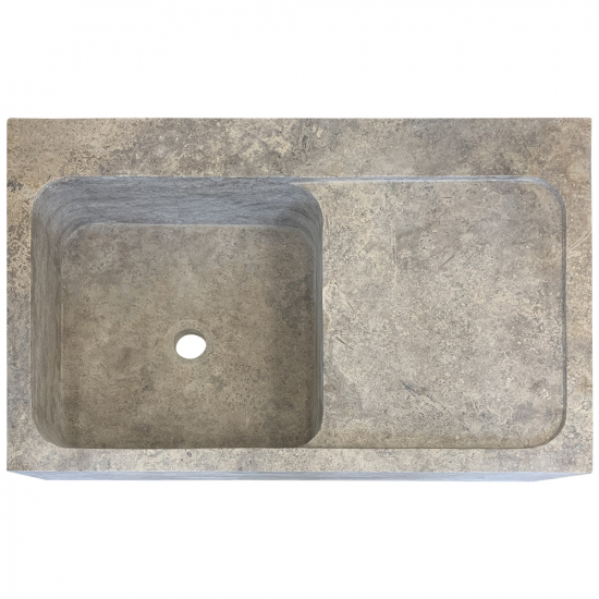 Evier Léo en travertin Gris Silver