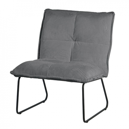 Fauteuil en velours côtelé Calvi Gris - Lot de 2