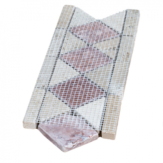 Frise en pierre Travertin Rouge