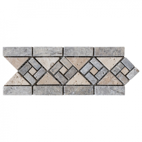 Frise murale spirale en Travertin Gris