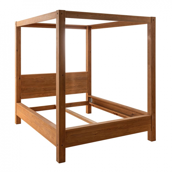 Lit à baldaquin en chêne KAMI 160x200cm