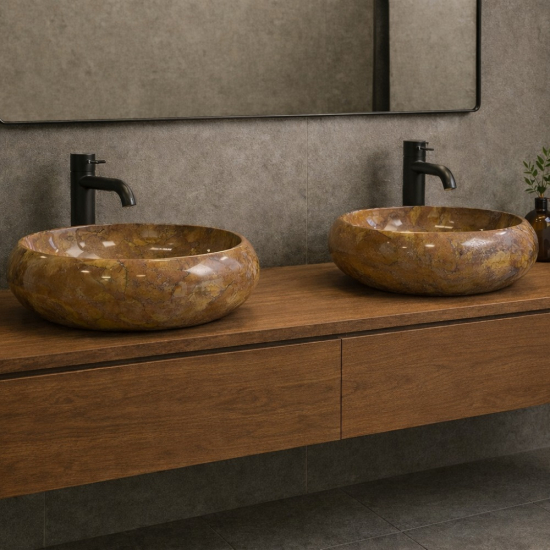 Lot de 2 Vasques en marbre Persiano