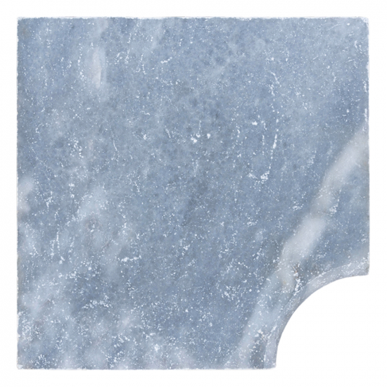 Margelle d'angle en marbre Néro rentrant bord rond 3 cm
