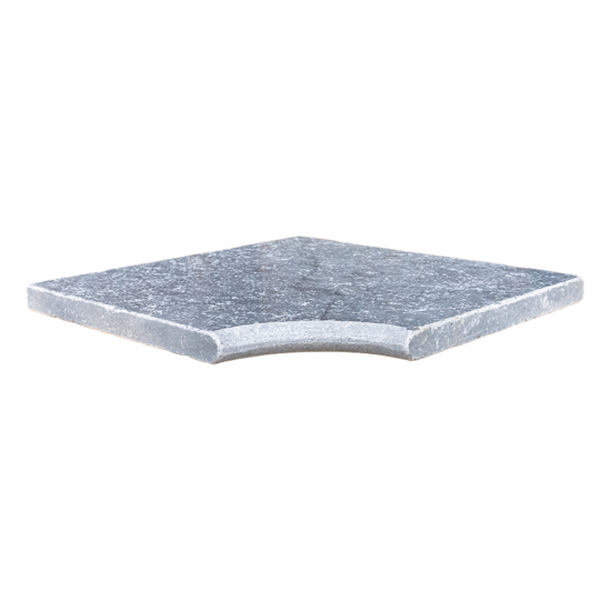 Margelle d'angle en marbre Néro rentrant bord rond 3 cm