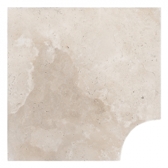 Margelle d'angle en travertin Impéria rentrant bord droit 3 cm