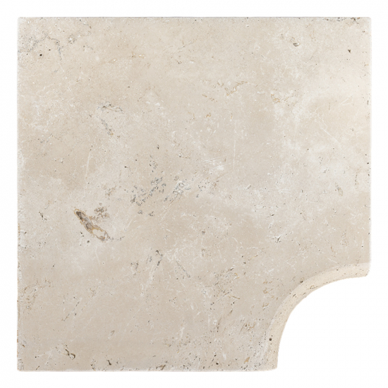 Margelle d'angle en travertin Impéria rentrant bord rond 5 cm