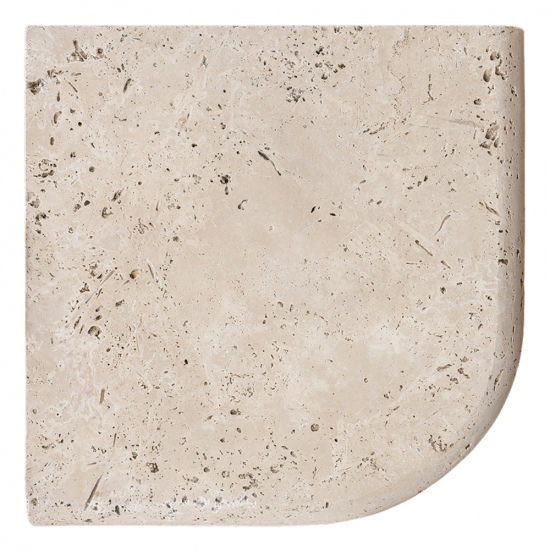 Margelle d'angle en travertin Impéria sortant bord rond 5 cm