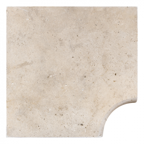 Margelle d'angle en travertin Mix rentrant bord rond 5 cm