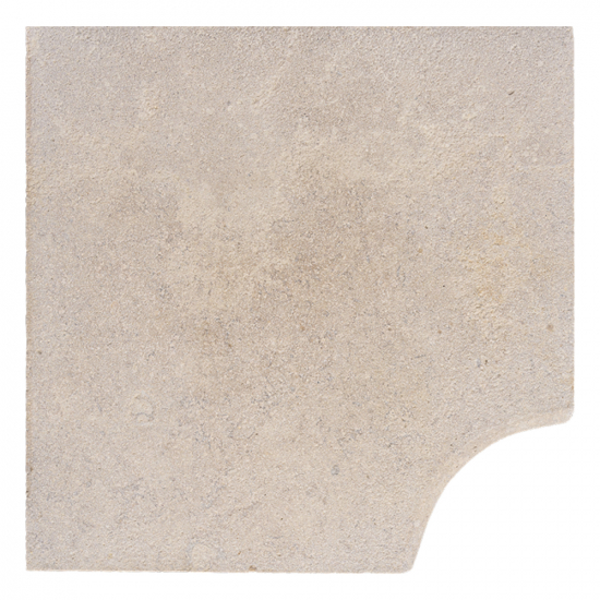 Margelle d'angle piscine Bois doré sablé brossé rentrant bord rond 3 cm