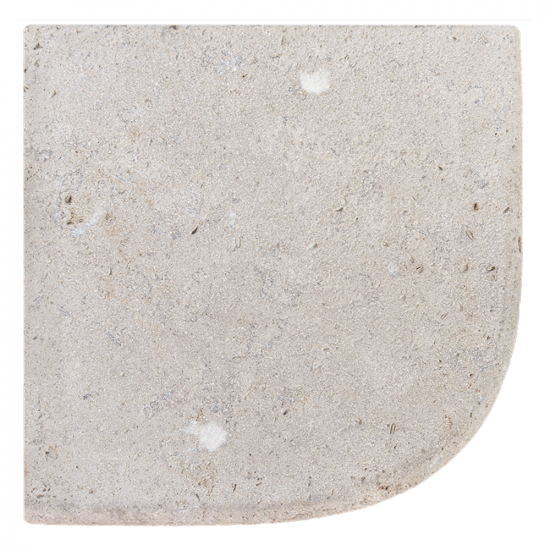 Margelle d'angle piscine Bois doré sablé brossé sortant bord rond 3 cm