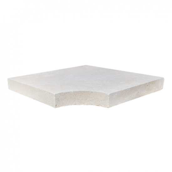 Margelle d'angle piscine Bois doré vieilli rentrant bord droit 5 cm