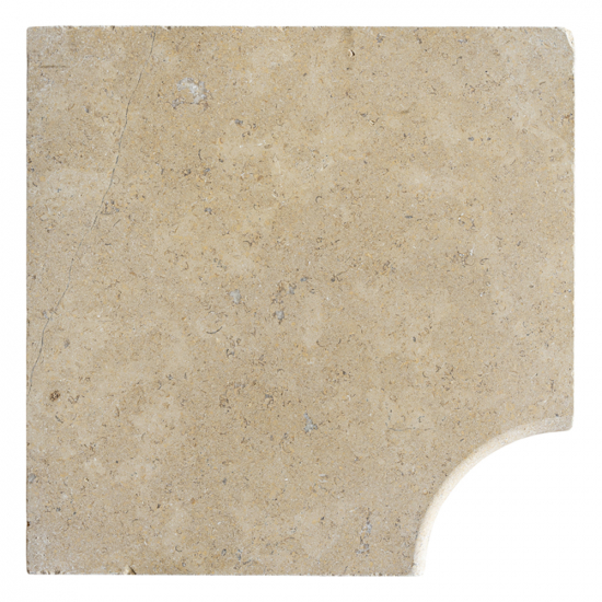 Margelle d'angle piscine Bois doré vieilli rentrant bord rond 3 cm