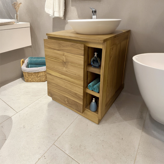 Meuble salle de bain en teck massif 60cm - Doro