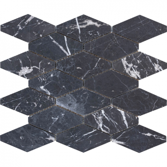 MOSAÏQUE Grand Hexagone Marbre noir 4.8 x BL ép.1 cm