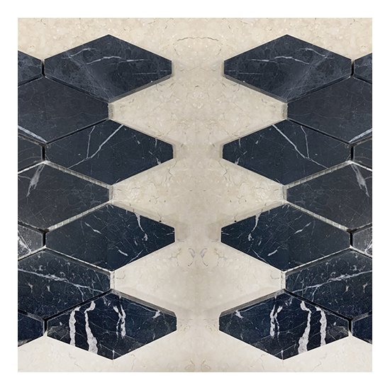 MOSAÏQUE Grand Hexagone Marbre noir 4.8 x BL ép.1 cm