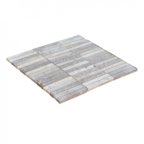 Mosaïque barrette en travertin Mix Beige