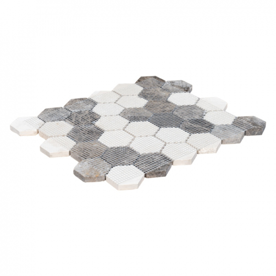 Mosaïque Marbre Hexagone Grey