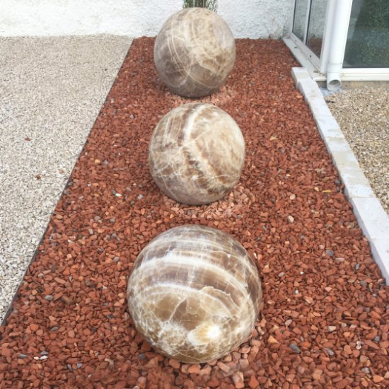 Boule déco jardin granit - sphère pierre Ø 30-40 cm